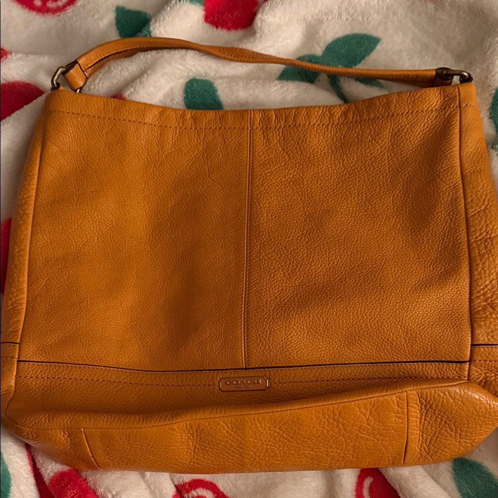 Coach Tangerine Leather Shoulder Bag